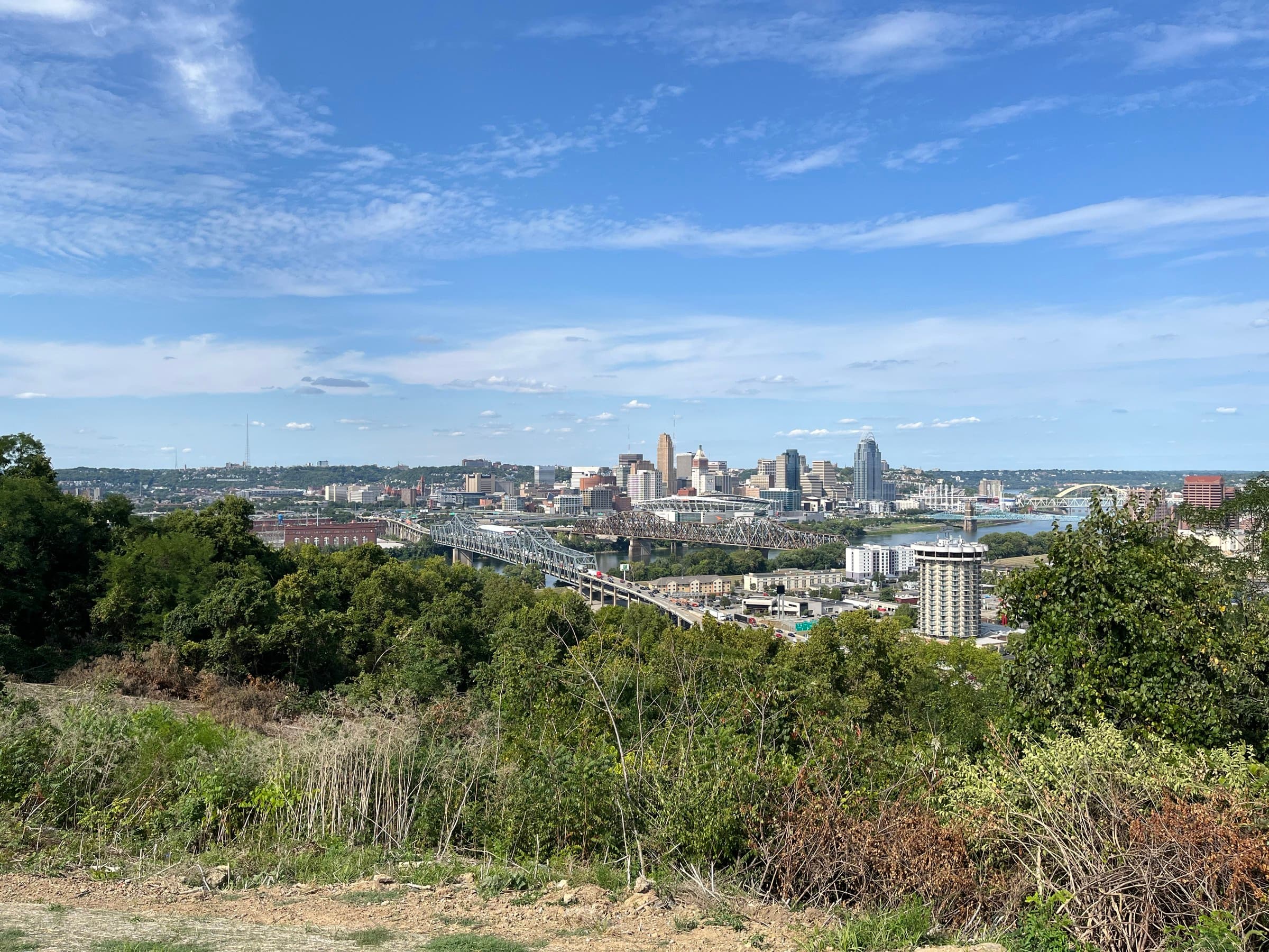 Cincinnati skyline and the Ohio River